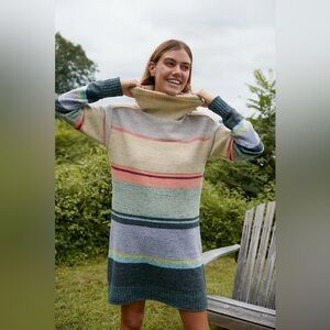 Anthropologie Daily Practice The Keep It Cool Sweater Dress Turtle Neck Medium